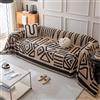 VanderHOME Copridivano in ciniglia, Foulard divano,Coperta Decorativa Multifunzionale, Teli Copridivano, Adatta per divano, Letto, Poltrona, per tutte le stagioni con frangia 180 * 90cm-Curry scuro