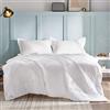 WAVVE Piumino Estivo Letto Singolo 155 x 220 cm - Piumone Leggero 155x220 - Coperta Trapunta 220x155 in Microfibra Sintetica, Bianco