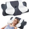 DONAMA Cuscino Cervicale,Cuscino Memory Foam con Federa Lavabile,Cuscino Ergonomico per Lato, Schiena e Stomaco