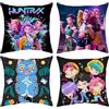UBBY Demon Hunters, 4 federe per cuscino con stampa su entrambi i lati, 45 x 45 cm, per divano, camera da letto, soggiorno, balcone, cameretta dei bambini