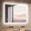 LUVODI Specchio Bagno Led Luce: 70x90cm Specchio Retroilluminato bagno Rettangolare Specchio Smart, Antiappanamento Tasto a se, Funzione memoria Dimmerabile Vetro HD IP65 Orizzontale o Verticale