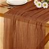 Baosind Runner da Tavolo Rosso Ruggine in Stile Boho, 280 x 80 CM Runner da Tavolo in Garza, Adatto per Matrimoni, Compleanni, Natale, Tavole di Capodanno e Decorazioni ad Arco