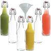 mikken Viva Haushaltswaren - 6 bottigliette con Chiusura a Staffa da 500 ml, con Imbuto Bianco di Diametro Pari a 9,5 cm Incluso