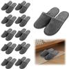 WIYETY 10 paia di pantofole Spa antiscivolo Hotel Slippers, pantofole usa e getta con punta chiusa, pantofole in spugna per casa, camera da letto, bagno, interni - unisex - grigio