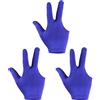 PATIKIL Guanti da Biliardo a 3 Dita, 3pz Guanti da Biliardo per Mano Sinistra e Destra Guanti Biliardo Stecca Biliardo per Giocatori Biliardo Pool Biliardo Carom Snooker Sport, Blu
