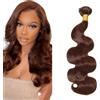 Zeslaerr Human Hair Bundles Sew in Bundles Human Hair Extension Capelli Hair Black Body Wave Unprocessed Virgin Extension Capelli Veri Low Tangle Minimal Smell 1 Bundle 12 Inch