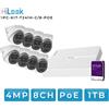 Hilook IPC-KIT-T241H-C/8-POE. Kit IP Nvr 8 canali POE,8 Turret da 4mpx, HD1TB
