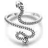 Qings Anello Serpente Argento Sterling - Anelli Aperti Avvolgenti Regolabili Cool Animal Statement Anello per Pollice CZ Vintage Fashion Finger Gioielleria Regali per Donne Ragazze