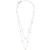 Breil, Collezione Moonlight, Collane Donna, Set con Due Collane in Acciaio Lucido Bicolor con Cristalli, Boule Dorate su Catena Silver, Chiusure a Gancio, Lunghezze Regolabili, Idea Regalo Donna