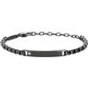 Breil, Collezione Tag and Cross, Bracciale Uomo in Acciaio e Cubic Zirconia, Pratica Chiusura a Moschettone, Idee Regalo Uomo, Lunghezza Regolabile 17-22 cm, Black