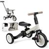 Kikka Boo KikkaBoo Triciclo Evolutivo 5 in 1 per Bambini da 1 a 5 Anni FLIP, Triciclo Passeggino con Maniglione Regolabile, Con o Senza Pedali, Trasformabile in Bicicletta, Beige