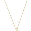 LUXENTER Collana con alfabeto in oro 18 carati - Lettera L, Mediano, Metallo, Senza Gemma