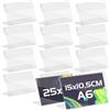 TAPKUA 25 Pezzi Espositore da Tavolo A6 a L, 15x10,5 cm Espositore Anticaduta in Plastica Trasparente, Espositore Plexiglass, Supporto Pubblicitario Poster da Banco, per Menù Carta Immagini, ecc