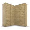 Rauch Möbel Quadra - Armadio angolare con ante sospese, in legno di quercia, 4 porte, con 2 aste appendiabiti, 12 ripiani, 181 x 229 x 187 cm