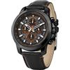PINDOWS Orologio da uomo analogico al quarzo, cronografo, impermeabile, luminoso, G648n2: nero, misura unica, Orologio cronografo da uomo alla moda
