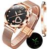 OLEVS Donna Orologio Regali Set con Bracciale Oro Rosa per Donna Minimalista Semplice Slim Sottile Casual Analog Quartz Orologi Da Polso Impermeabile Due Tono