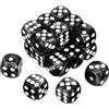 QUARKZMAN 20Pcs Dadi Standard A 6 Facce Colorati, Set Di Dadi D6 Mini Poliedrici In Acrilico Con Motivo Perle Per Giochi Da Tavolo O Apprendimento Matematico, Punti Bianchi/Neri