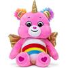 Basic Fun Care Bears - Peluche a forma di fagiolo, 22 cm, motivo: Pegasus Cheer, da collezione, simpatico peluche a forma di unicorno, per ragazzi e ragazze, piccolo orsacchiotto per bambini dai 4 5 6 7 anni,