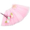 Nishine Completo Vestito a Tutù con Gonna + Fascia con Corno da Unicorno - Set per Foto di Compleanno Bambini