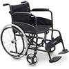 Quirumed Sedia a rotelle in acciaio, modello EASY COMPACT, pieghevole, seduta 46 cm, leggera, tasca portadocumenti, per anziani, per disabili, fino a 110 kg