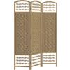 HOMCOM Separatore di Ambienti in Legno pieghevole a 3 pannelli, 120 x 170 cm, Legno naturale | Aosom Italy