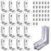 DMJJSD Angolo interno con scanalatura a T 16 pezzi Connettore angolare 2020 M5 Scanalatura collegamento profilo in alluminio 6 scanalature a T Staffe a L di 90° Connettore con profilo in lega di zinco