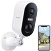 ARENTI 2K/3MP Telecamera Wi-Fi Esterno Senza Fili, Videocamera Sorveglianza Batteria, Visione Notturna, Rilevamento di Suono/Movimento, IP65, Rilevamento Umano PIR, Audio Bidirezionale