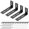 QUARKZMAN 4Pcs Staffa Angolare Regolabile A Forma Di L, 90 x 180 x 45mm l Staffa Angolare Giunto A Fessura Angolo Retto Con Viti Per Fissare Mobili Scaffali Legno Armadio Mensola, Nero