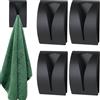 ZIOYANE 4 morsetti autoadesivi per asciugamani, senza trapano, ganci per porta per asciugamani e cappotti, in acciaio inox, per cucina, bagno, WC, finestra, forte adesivo da parete