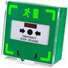 AMALOCKS SecureMyDoor - Interruttore di rilascio della serratura della porta dell'uscita di emergenza resettabile per punto di chiamata - montaggio superficiale con indicatore di stato LED | plastica verde