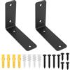 McBlast 2 Pz Staffe per Mensole Pesanti, Reggimensola Carichi Pesanti, Reggi Mensola da Muro L, Reggimensole da Muro Garage, Reggi Mensole da Muros Cucina Bagno Pannello in Legno (Nero, 125 x 100 mm x 38)