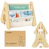 wooshwa Libreria Montessoriana per Bambini Scaffale a 4 Livelli in Tessuto per Bambini 43 x 34 x 34 cm - Beige