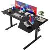 Agilestic Scrivania elettrica in piedi, scrivania a forma di L regolabile in altezza 150 cm,da seduti e in piedi per l'ufficio domestico, scrivania ergonomica per computer con piano di lavoro, nero