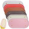CATELL 6 Pezzi Fondi per Borse Uncinetto, 22x10 cm Fondo Borsa Uncinetto Fondo per Borsa Uncinetto Ovale Fondo Borsa in Pelle PU con Fori per Borsa Gancio Tessuto A Mano Fai da Te 6 Colori