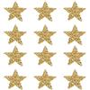 PATIKIL Stelle Termoadesive, 12pz Adesivi con Stelle, Strass, Glitter, Adesivi Cristallo, Toppe Tessuto, Abbellimenti per Artigianato Fai da Te Riparazione Abbigliamento Jeans, Dorato 4cm