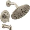 Moen Gibson T3003EPBN - Kit moderno per vasca da bagno e doccia, bilanciamento della pressione, in nichel spazzolato, con ampio soffione a pioggia, maniglia e beccuccio per vasca da bagno, set