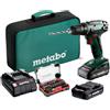 Metabo Trapano avvitatore a batteria BS 18 - 602207930 - 18 V - Con 32 pezzi - Include due batterie e caricabatterie