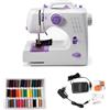 evomosa Macchina da cucire, Mini macchina da cucire elettrica portatile per principianti, 12 punti Dual Speed con pedale per cucire (Viola)