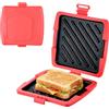 Hahorpa Tostapane per Microonde, Tostapane Micro con Piastre in Alluminio Rimovibili e Guscio in Silicone, Tostapane per Sandwich da Microonde 16x16cm per Toast, Panini, Bacon