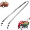 SelfTek Pinza per Griglia Acciaio Inossidabile - Pinza BBQ Da 40 cm per Griglie A Carbone O a Gas, Utilizzabile Come Pinza per Grigliare Carne Salsicce Bistecche, Adatta Alla Lavastoviglie, Argento