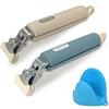 YYMT 2 pezzi pinze da cucina in silicone, pinze da cucina, clip anti scottatura, per friggitrice ad aria, forno a microonde, pinza per teglia calda da cucina (con 1 guanti termoisolanti)