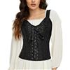 SLIMBELLE Corsetto Gotico Sexy Donna Overbrust Bustino Burlesque Steampunk Corsetti Modellante Top Cerniera Shapewear Vintage Cincher per Halloween Carnevale Festa