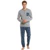 Karelpiù Pigiama Uomo Cotone Lungo Leggero Estivo - Pigiama Lungo Due Pezzi Aperto o Chiuso in 100% Fresco Cotone. Taglie Over Size (IT, Testo, M, Regular, Regular, 4196 Grigio)