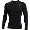 FDX Maglia Funzionale a Compressione Uomo, Leggera, Traspirante, a Maniche Lunghe, Aderente, ad Asciugatura Rapida e rinfrescante - Ideale per Corsa, Palestra e Allenamento (Thermolinx Blue,XXL)