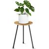 KINNARY Supporto per piante da interno, in legno di metà secolo, per vasi da fiori, alto supporto per piante in metallo, moderno arredamento per la casa, piccolo tavolino rotondo (30 x 40 cm)