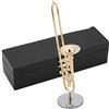 Hztyyier Ornamenti Musicali in Miniatura Modello di Strumento Musicale Trombone con Chiusura in Metallo Dimensioni 6,3 x 1,6 x 1,6 Pollici