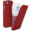 kalibri Custodia a libro compatibile con Apple iPhone SE (2022) / iPhone SE (2020) / iPhone 8 / iPhone 7 - Custodia protettiva ultra sottile in pelle - Rosso