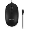 Macally Mouse USB C cablato per Mac e PC,Sottile, silenzioso e affidabile,3 pulsanti, rotella di scorrimento e 4 DPI modalità C mouse per laptop, MacBook Pro,Air, iMac,Mouse cablato USB C,Nero
