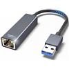 TEFLOTY Adattatore USB Ethernet - USB 3.0 Ethernet 1000Mbps RJ45 Gigabit, Plug & Play Porta Adattatore USB Lan Compatibile per Laptop PC con Windows 11/10/8.1/8/7/XP/Vista, Mac OS