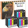 LOSMANN D&C 15x Cartucce compatibili per Epson T0711 T0712 T0713 T0714 per Epson Office B40W BX-300 F BX-310 FN BX-510 W BX-600FW BX-610FW Stylus D120 D78 D92 DX-4000 DX-4050 DX-4400 DX-4450 DX-5000 DX-5050
